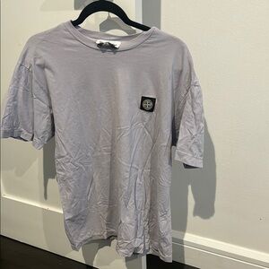 Stone Island Gray Short Sleeve Tee Casual Cotton Blend